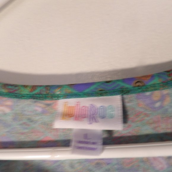 NWOT Lularoe Green Small Scale Floral Dress Sz L - Picture 4 of 5